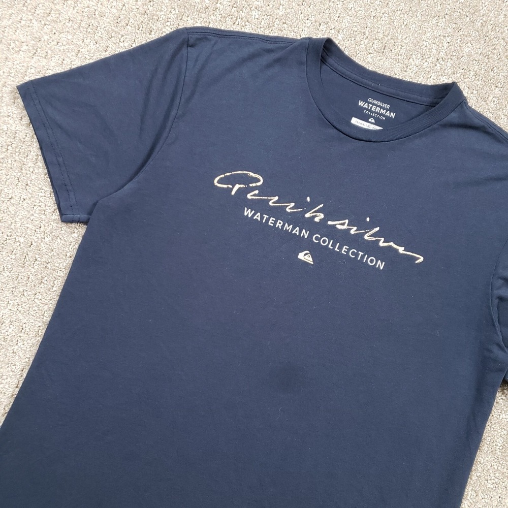 Quiksilver T-Shirt Mens Large Navy Waterman Collection Graphic Technical Tee